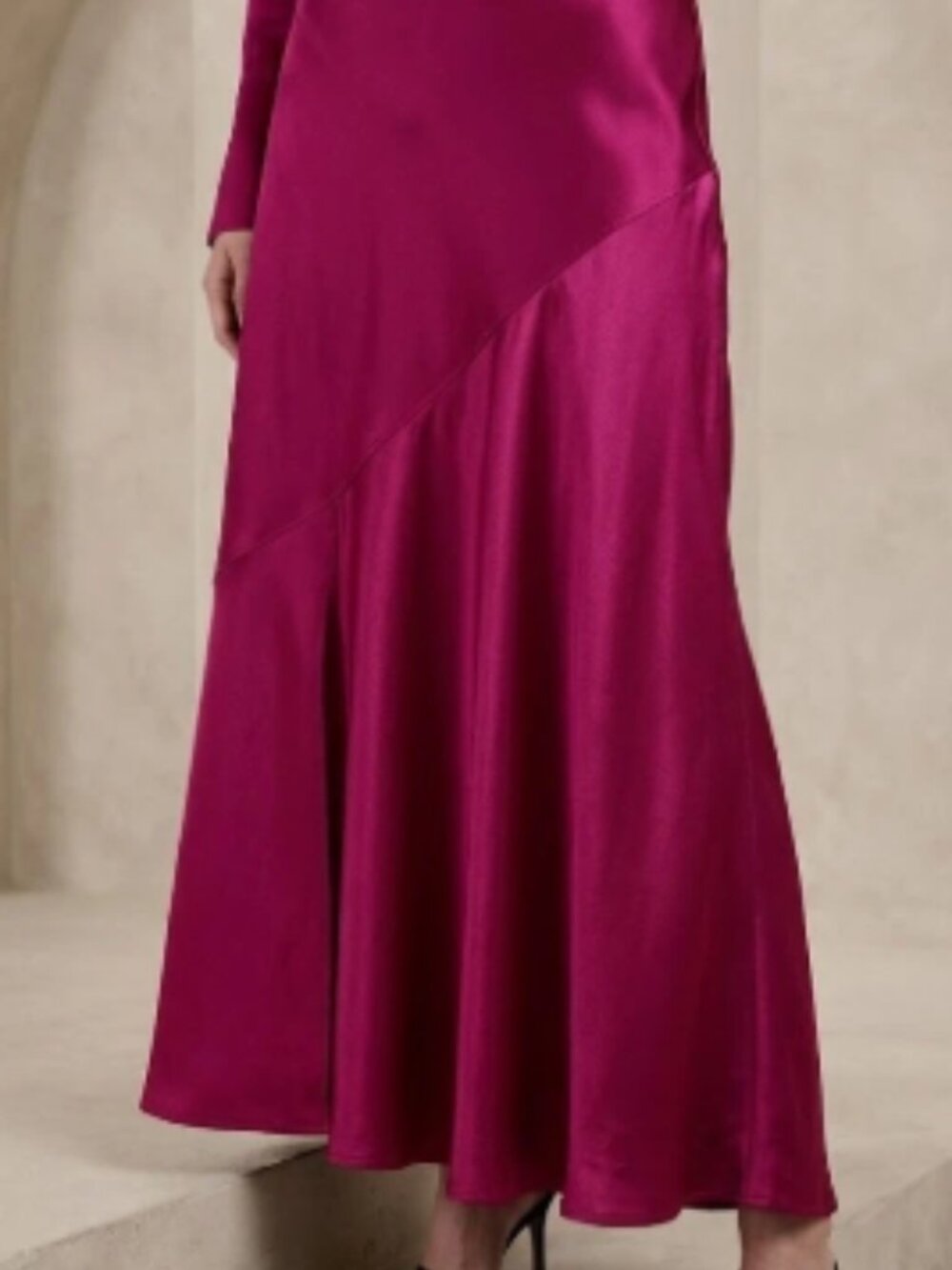 Banana Republic Camu Berry Red silk skirt new with tags size XL